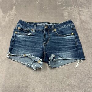 American Eagle Outfitters Distressed Blue Jean Shorts super stretch size 4